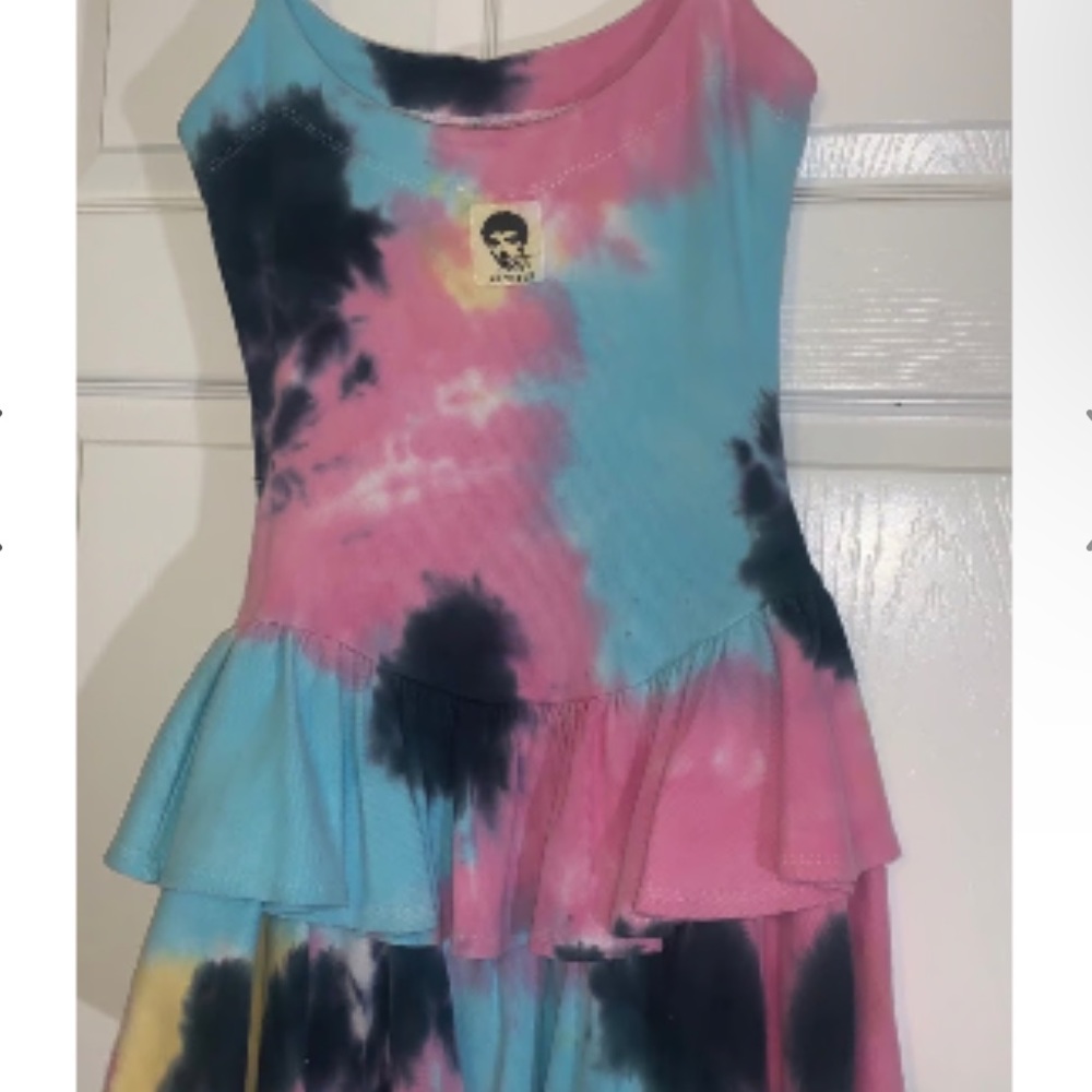 Vintage RARE 90's Vintage Betsey Johnson Archive Tie Dye Ruffle Top Adult XS - Picture 4 of 7